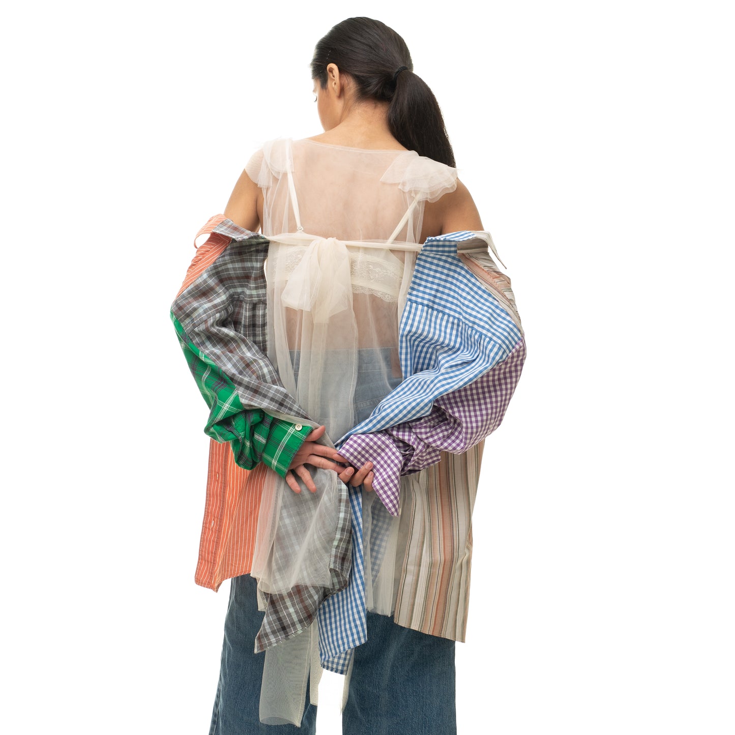 Tulle Shirt with Ties