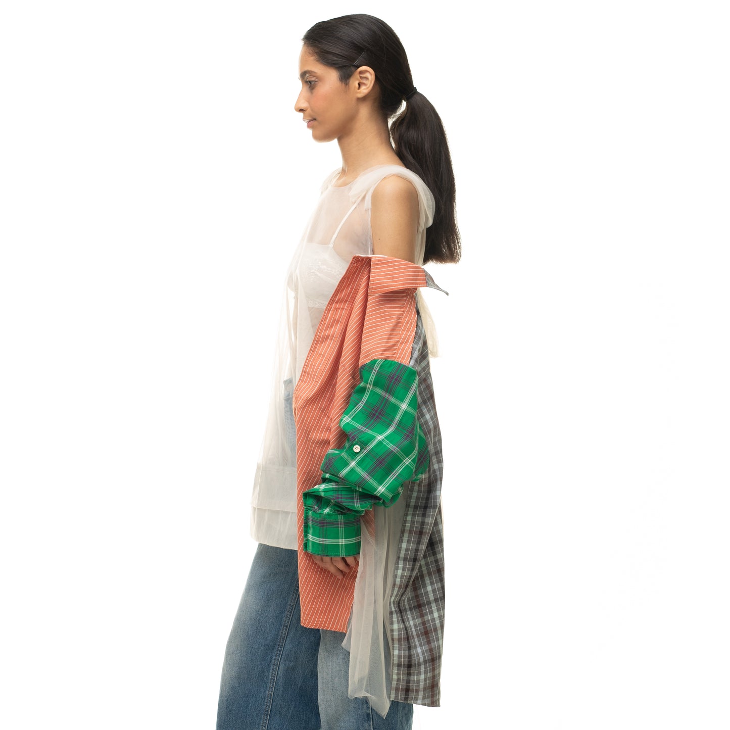 Tulle Shirt with Ties