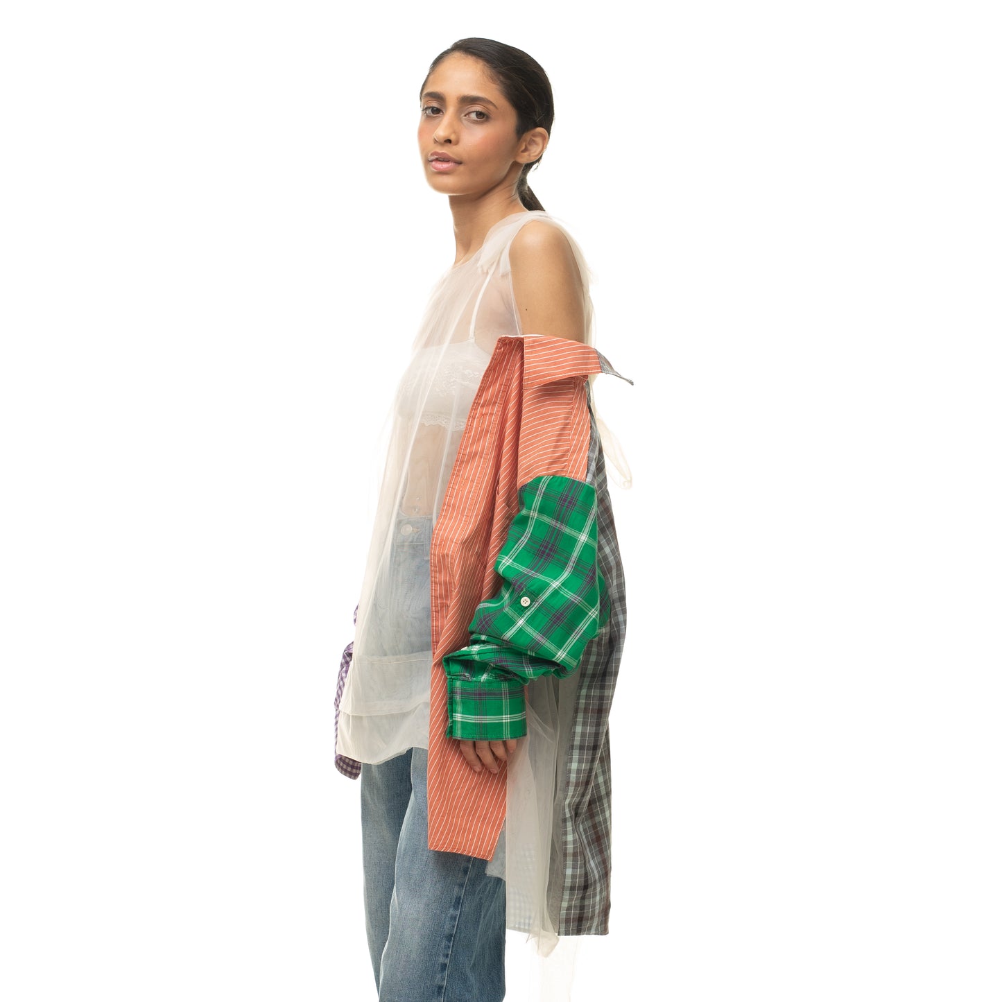 Tulle Shirt with Ties