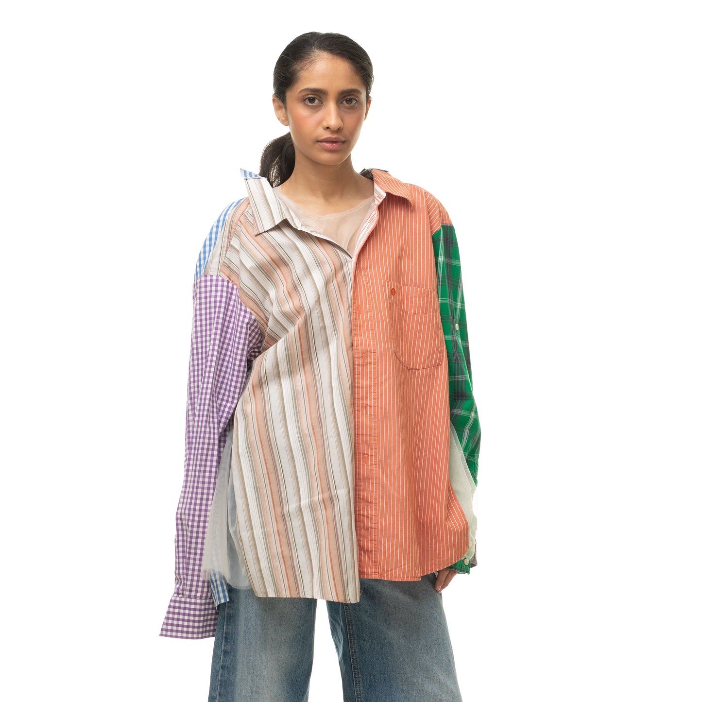 Tulle Shirt with Ties