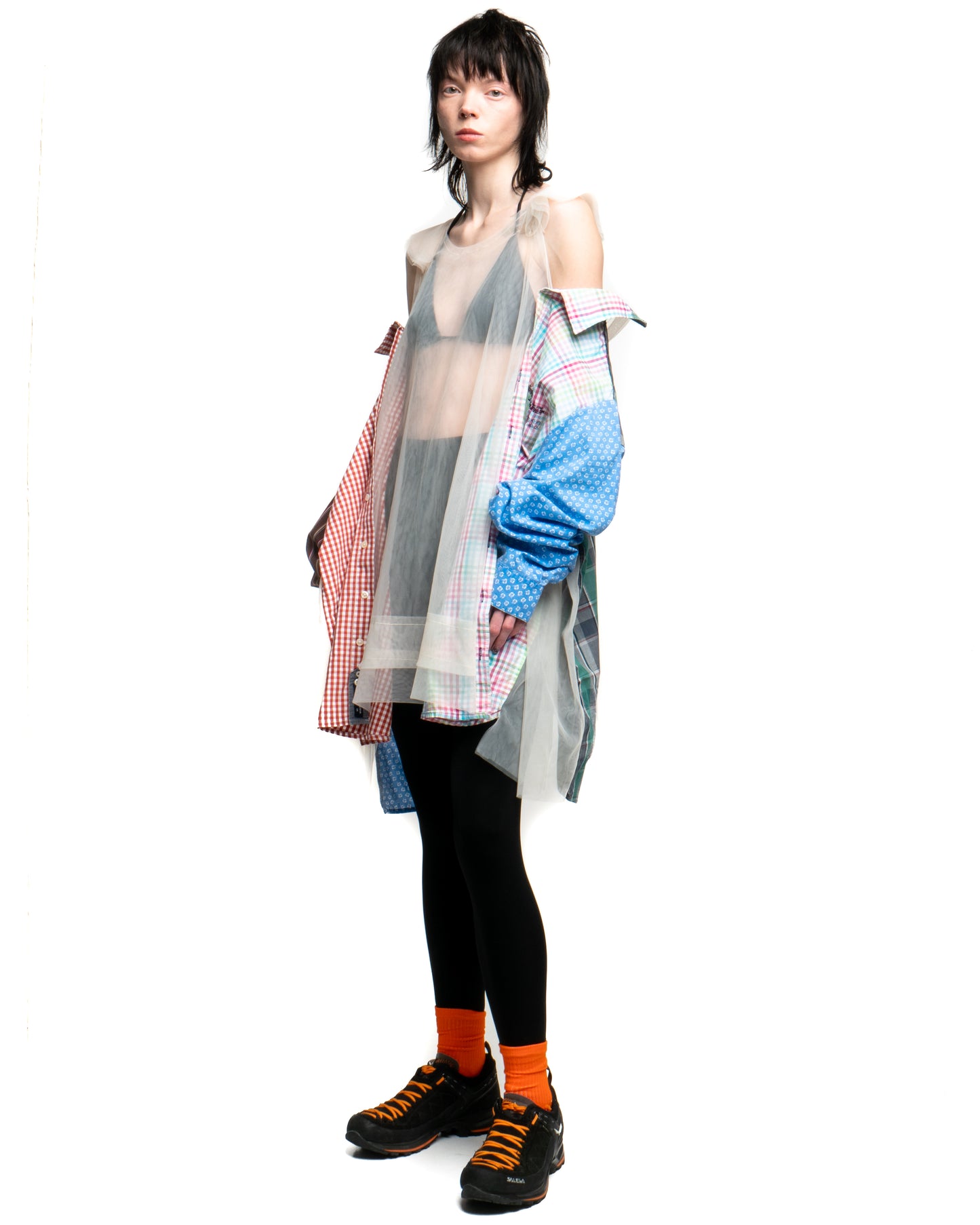 Tulle Shirt with Ties