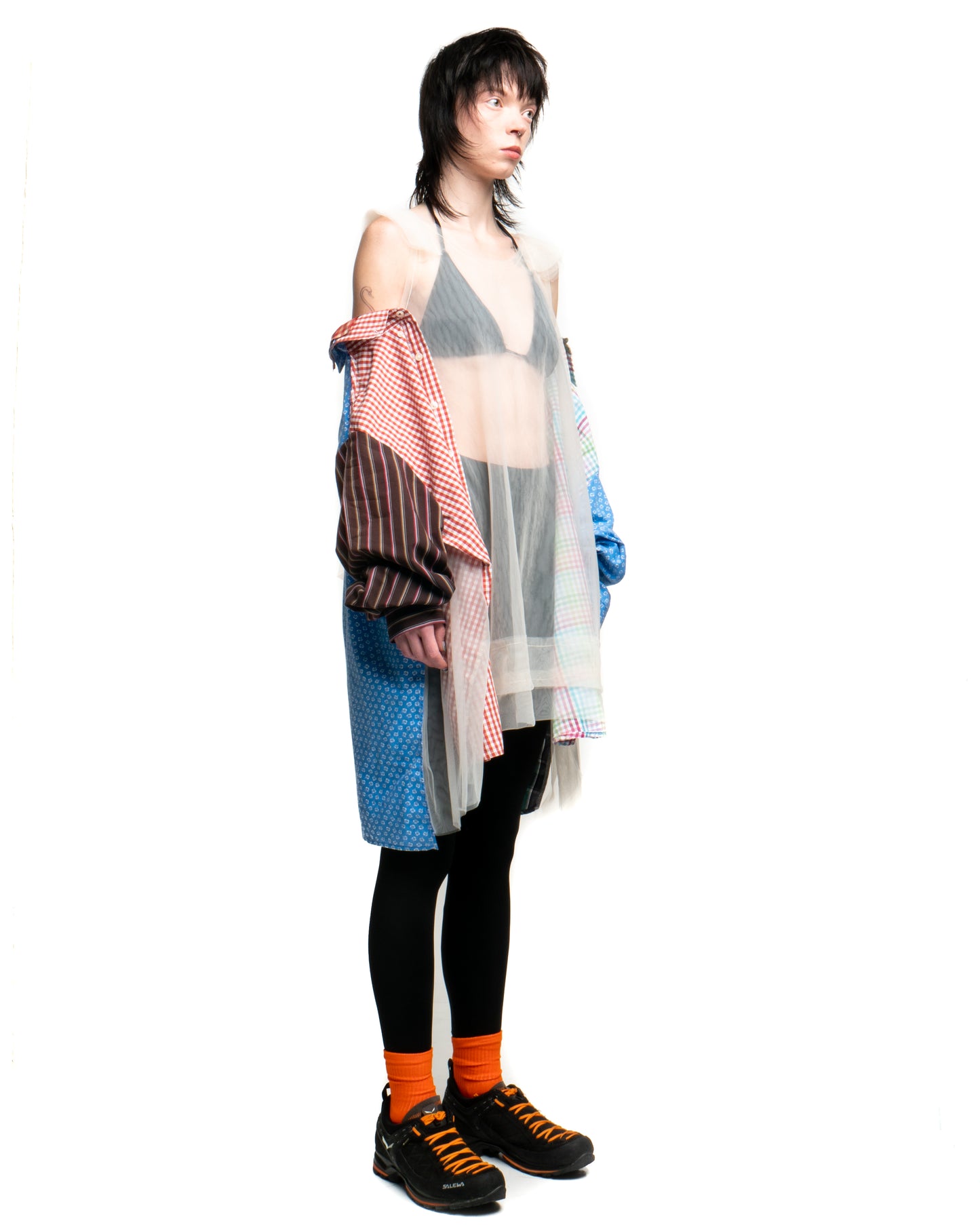 Tulle Shirt with Ties