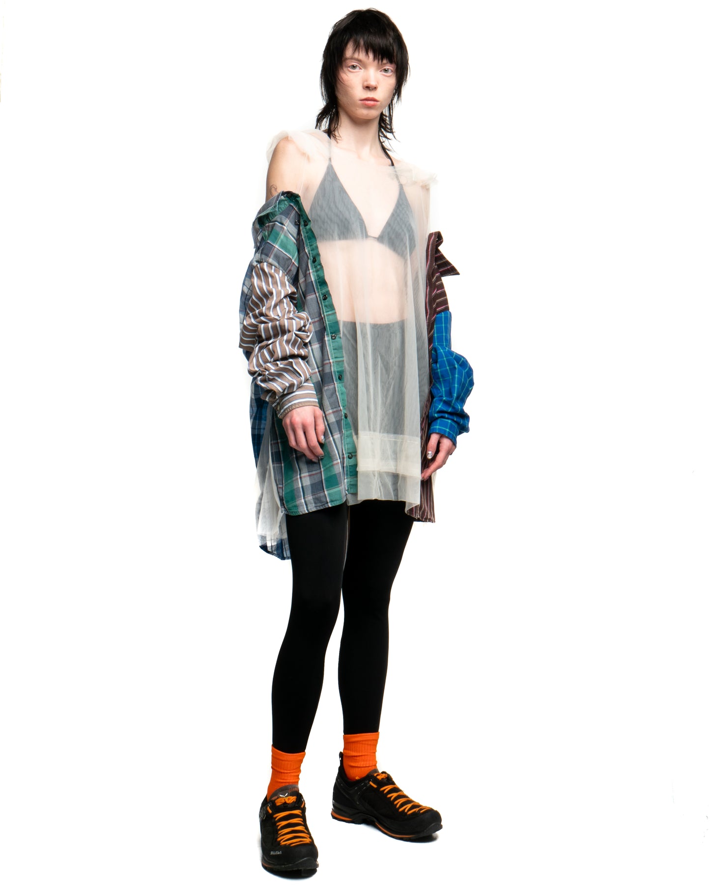 Tulle Shirt with Ties