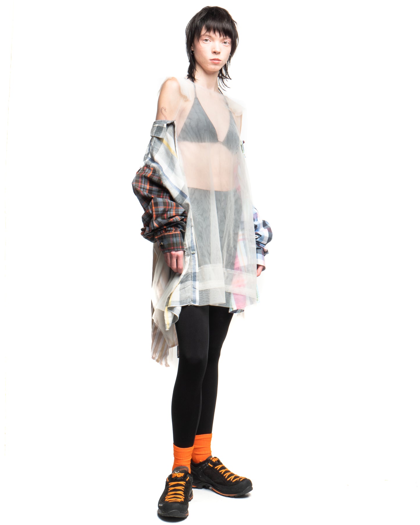 Tulle Shirt with Ties