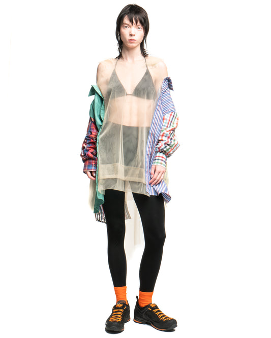 Tulle Shirt with Ties