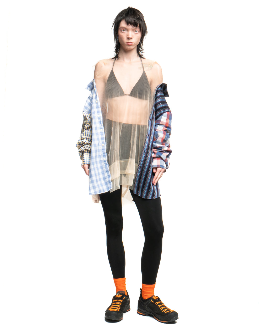 Tulle Shirt with Ties