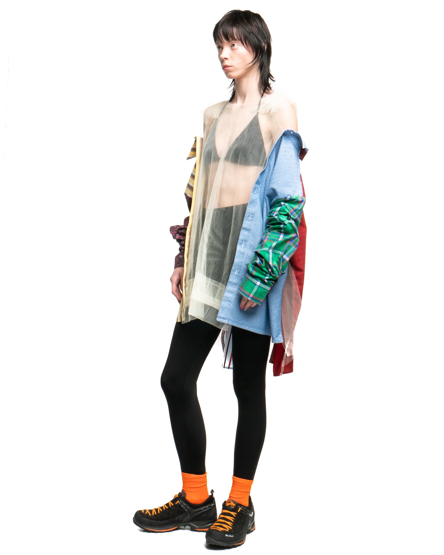 Tulle Shirt with Ties