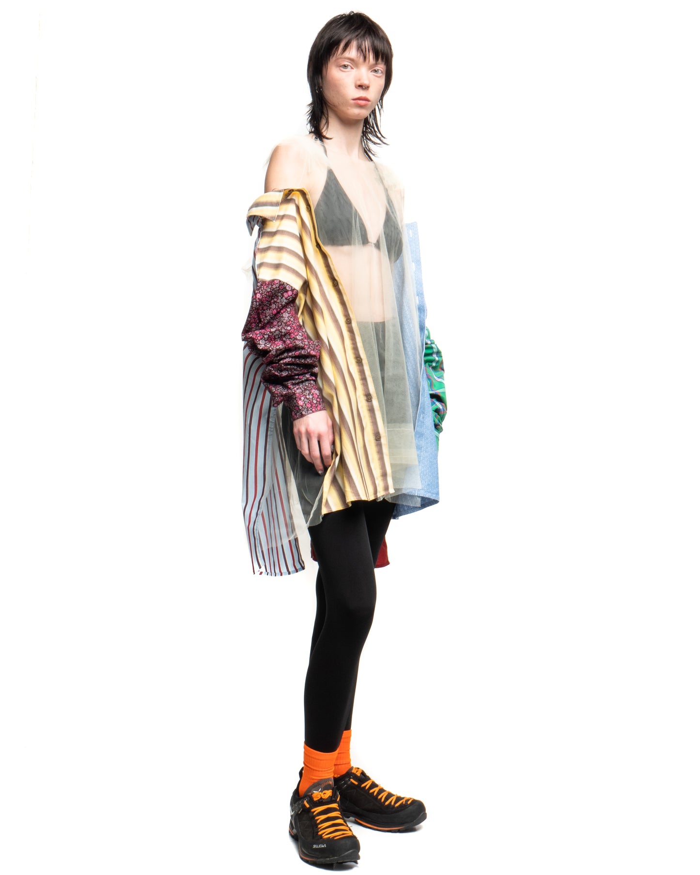 Tulle Shirt with Ties