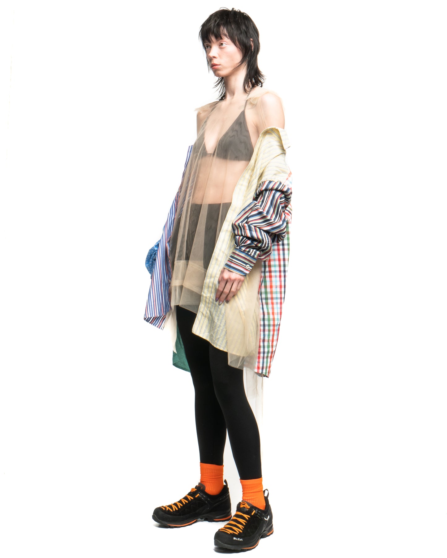 Tulle Shirt with Ties