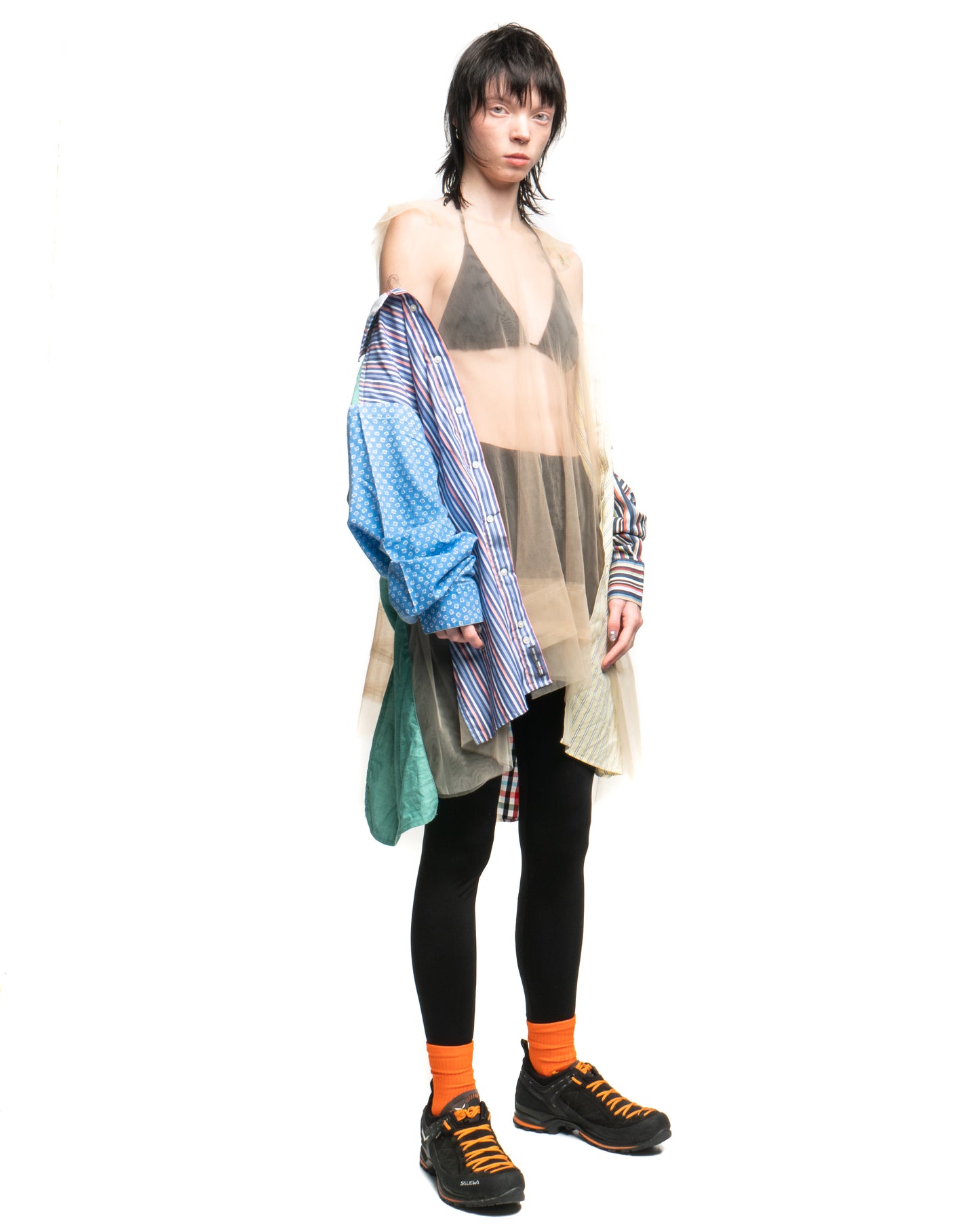 Tulle Shirt with Ties