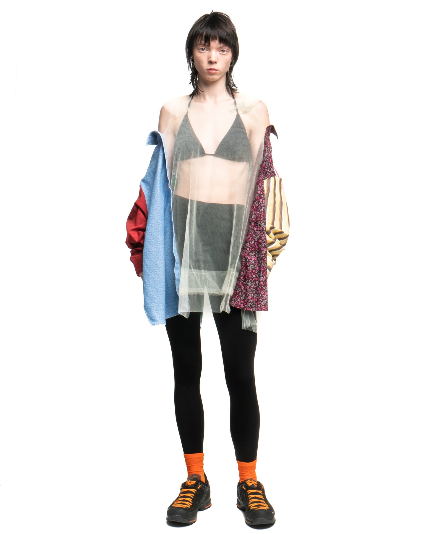 Tulle Shirt with Ties