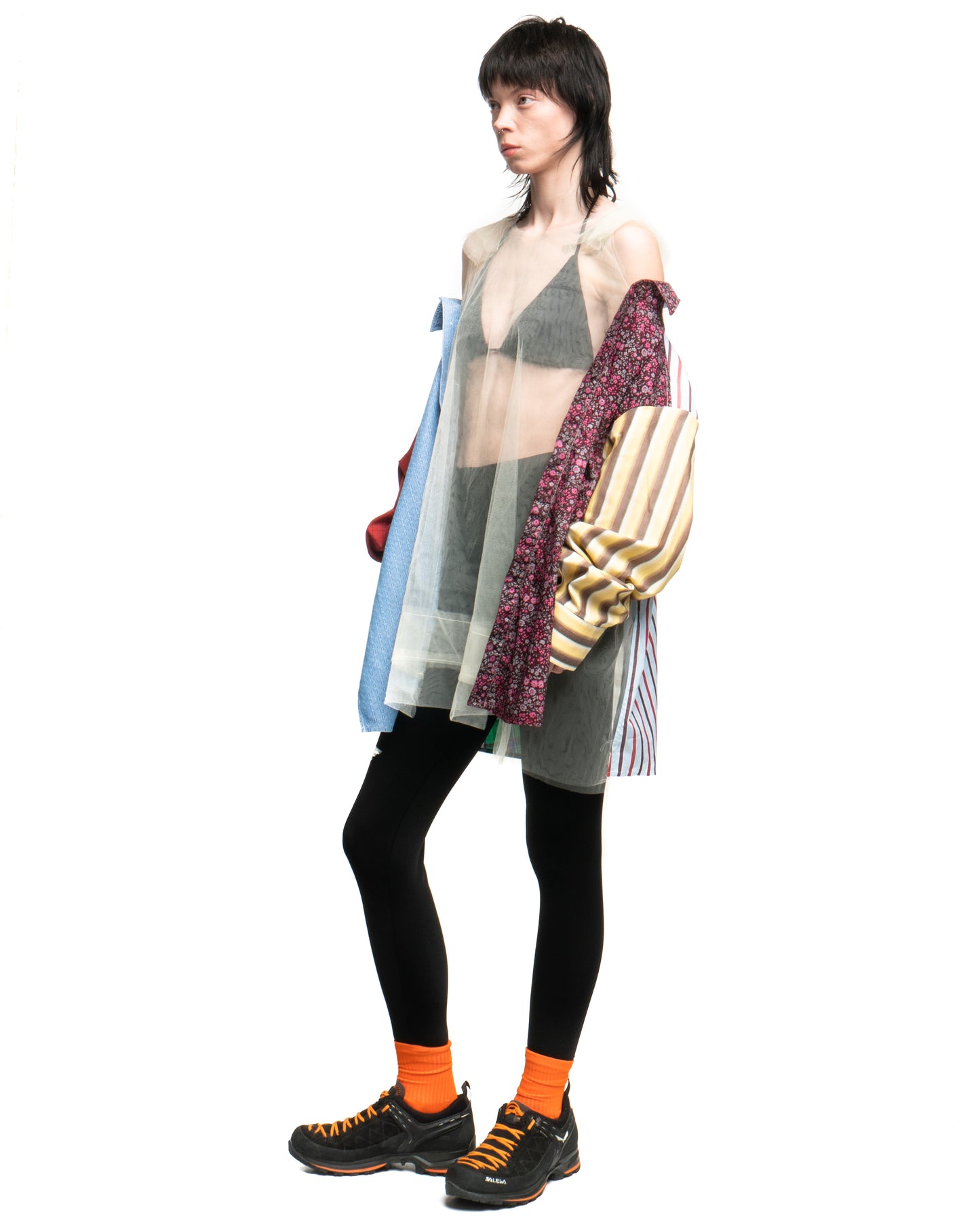 Tulle Shirt with Ties