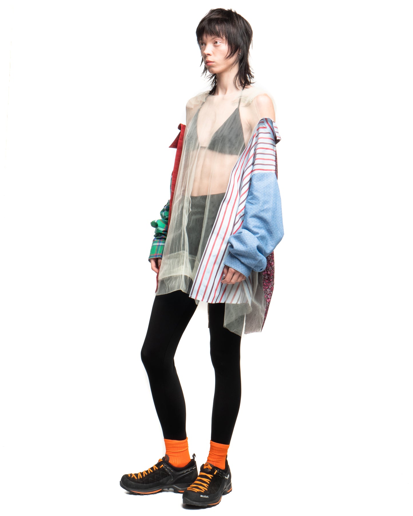 Tulle Shirt with Ties