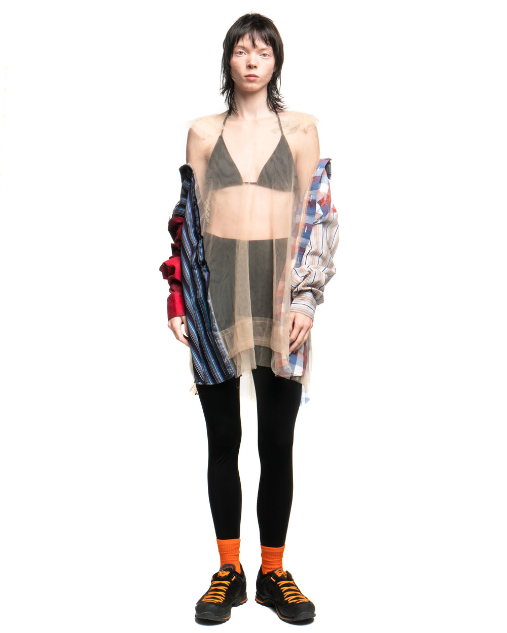 Tulle Shirt with Ties