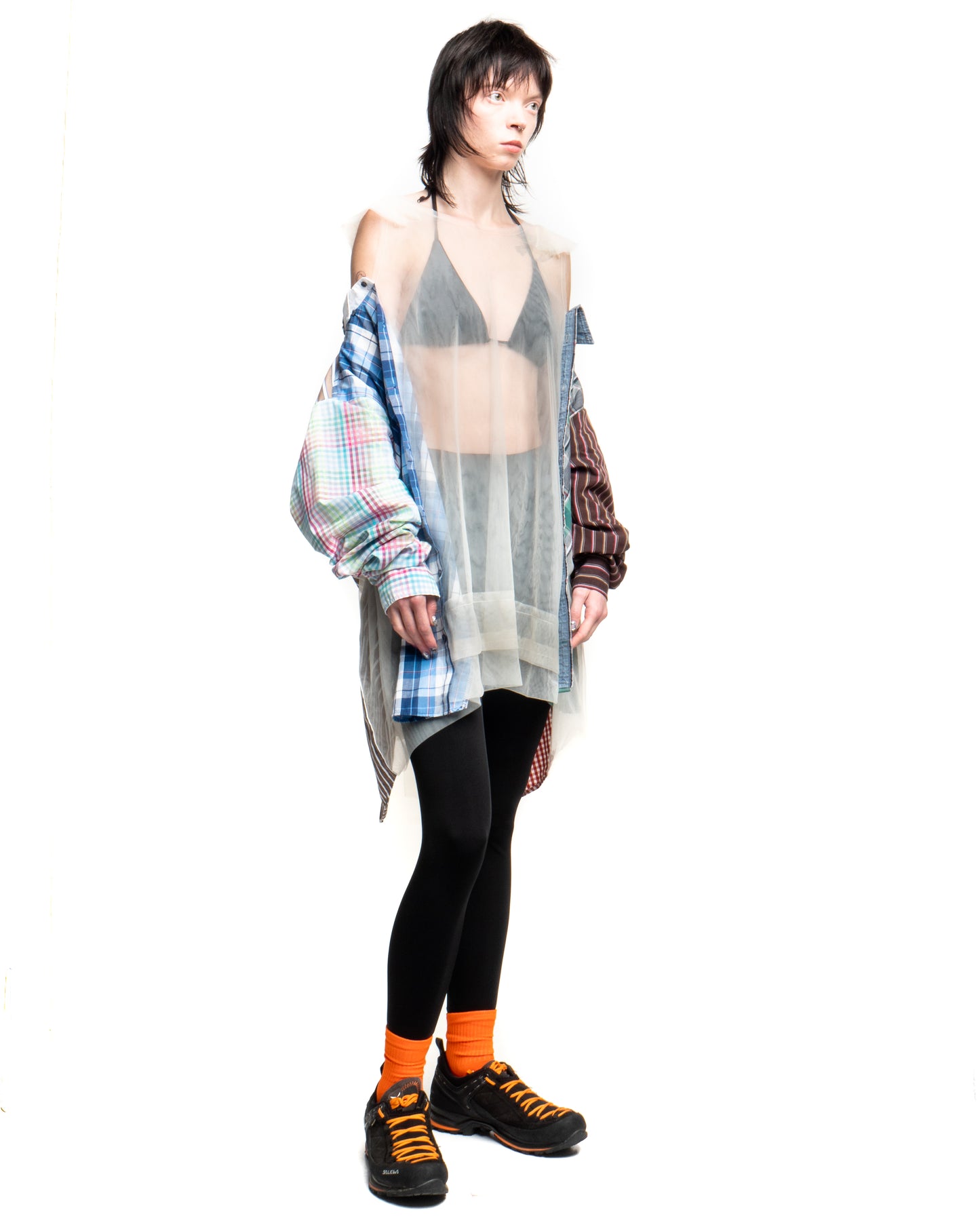 Tulle Shirt with Ties