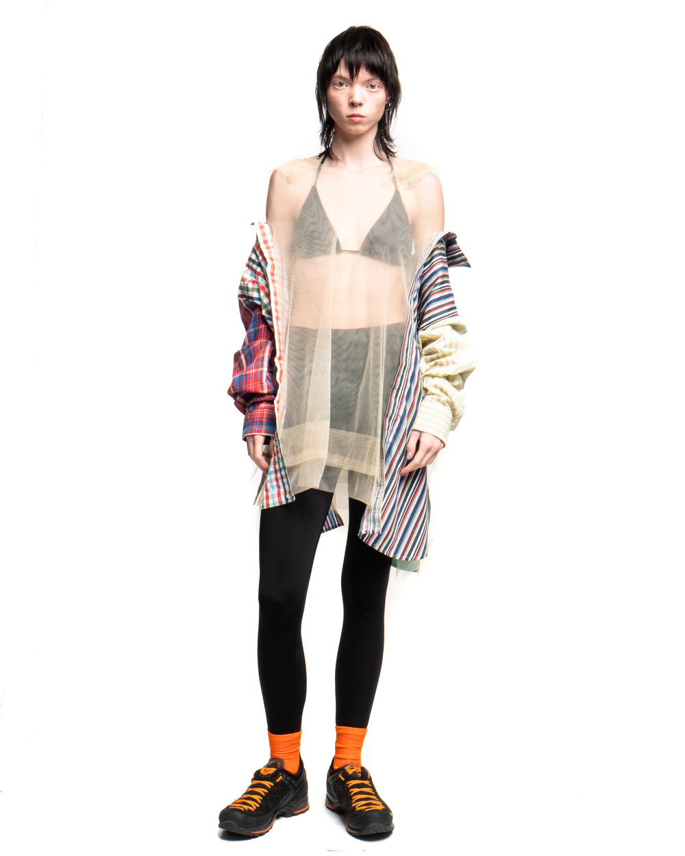 Tulle Shirt with Ties