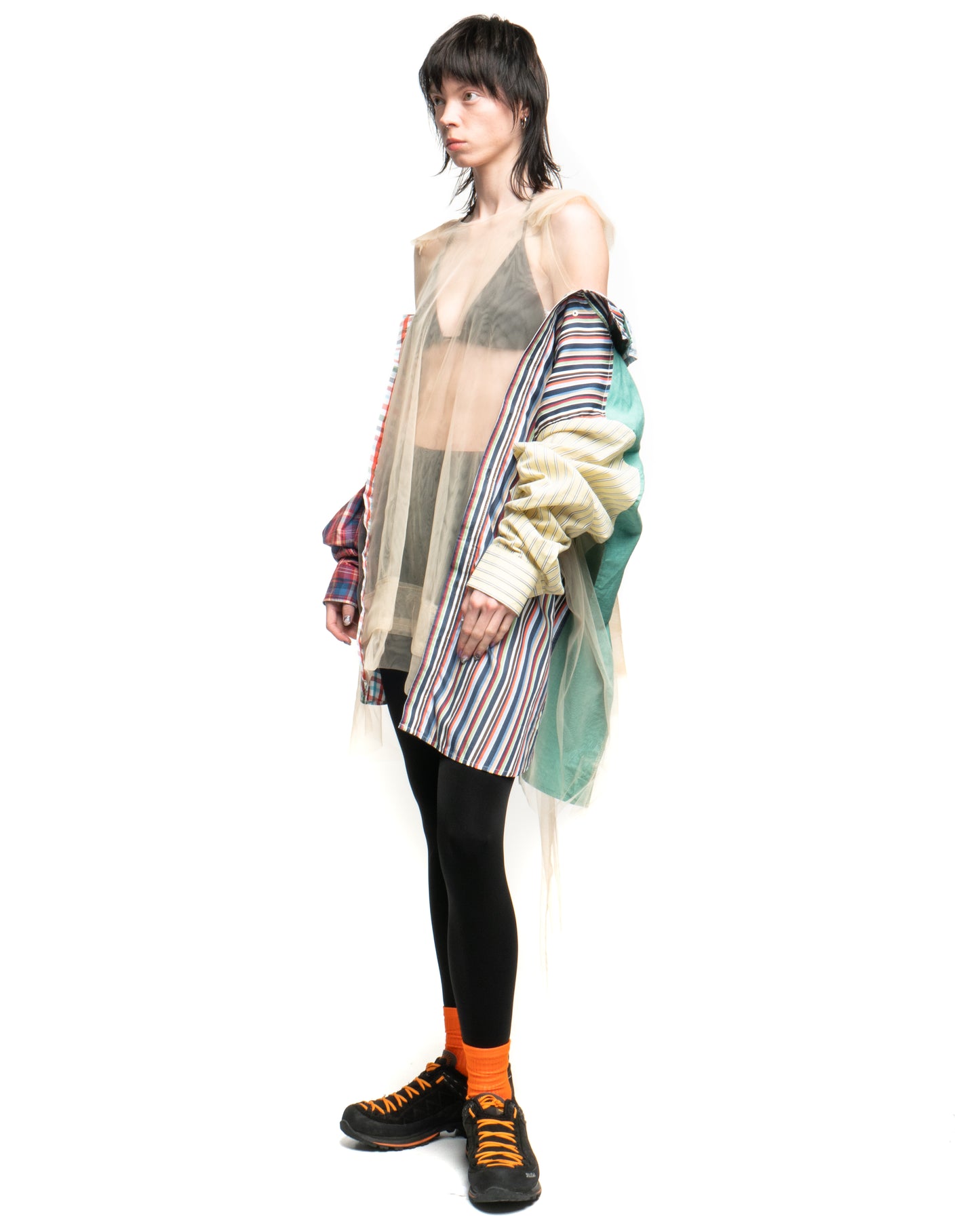 Tulle Shirt with Ties