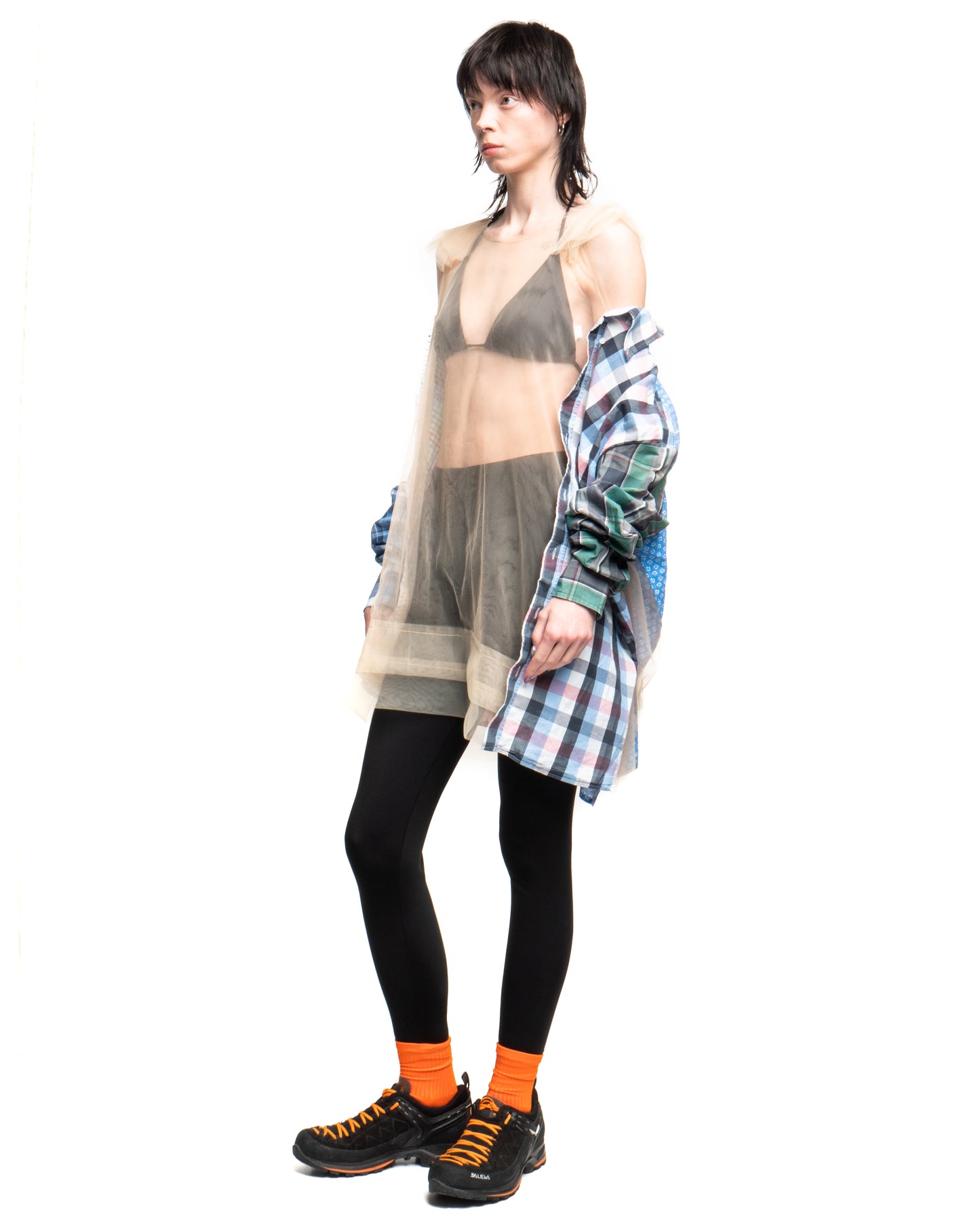 Tulle Shirt with Ties