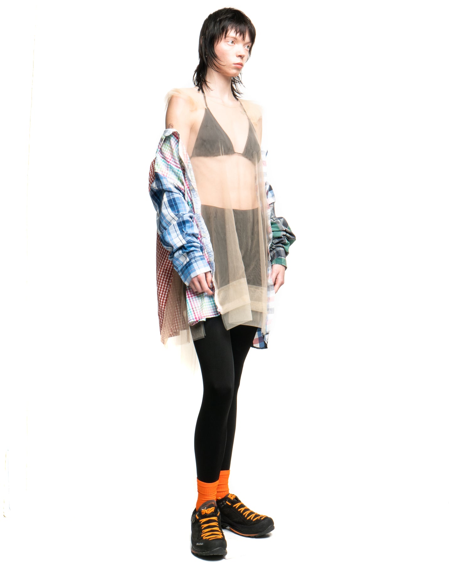 Tulle Shirt with Ties