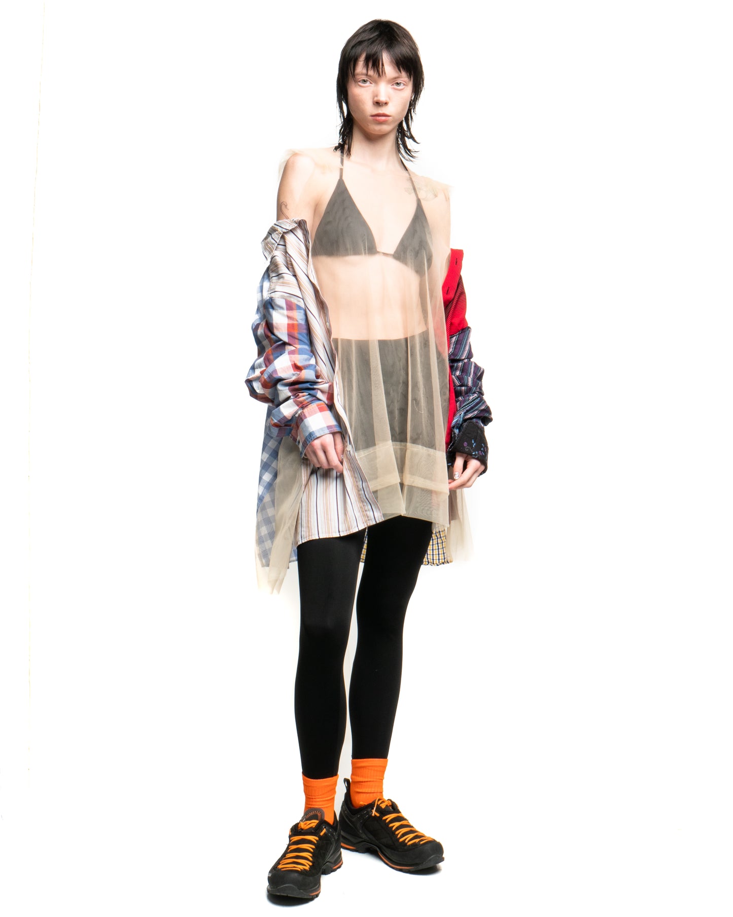 Tulle Shirt with Ties