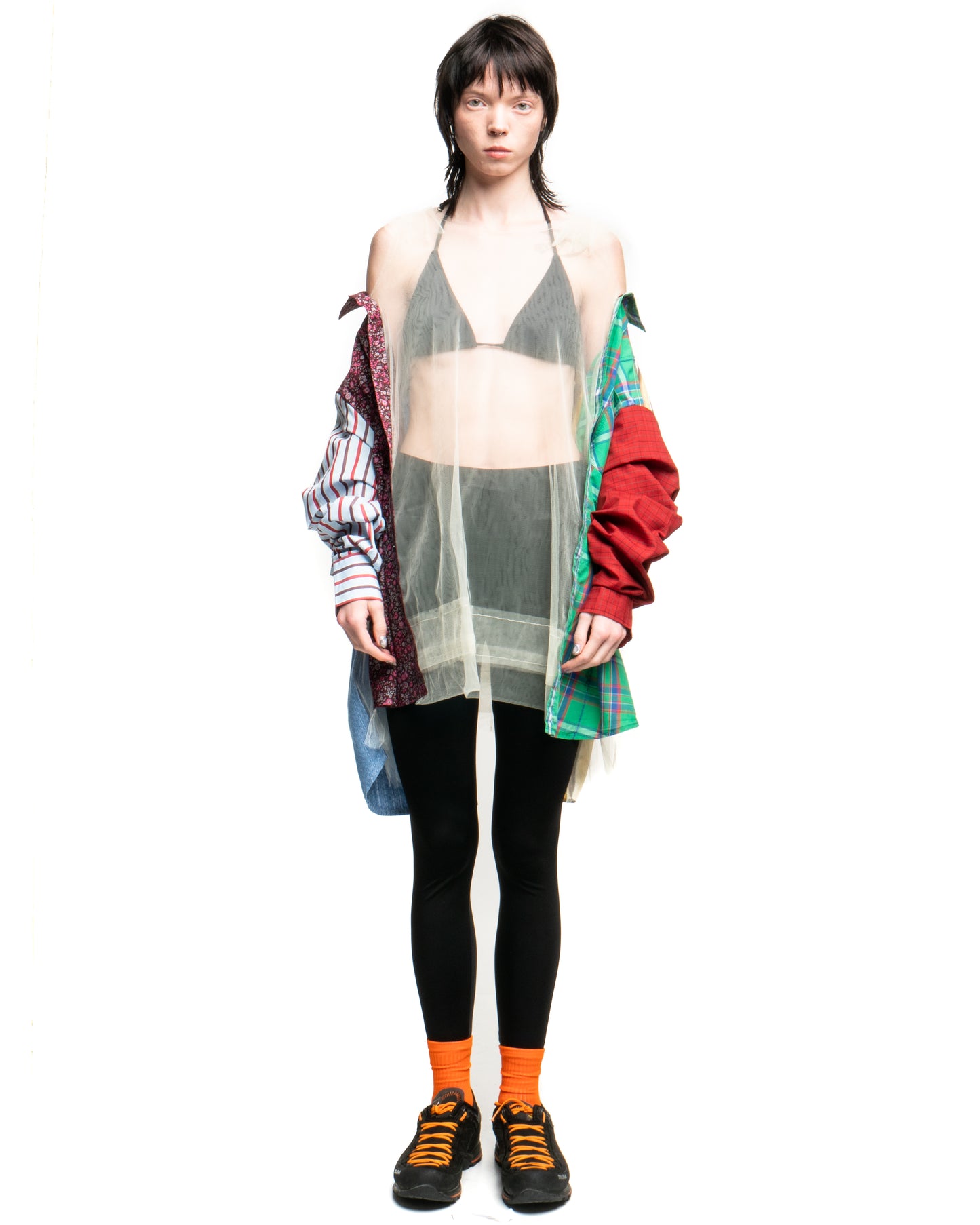 Tulle Shirt with Ties