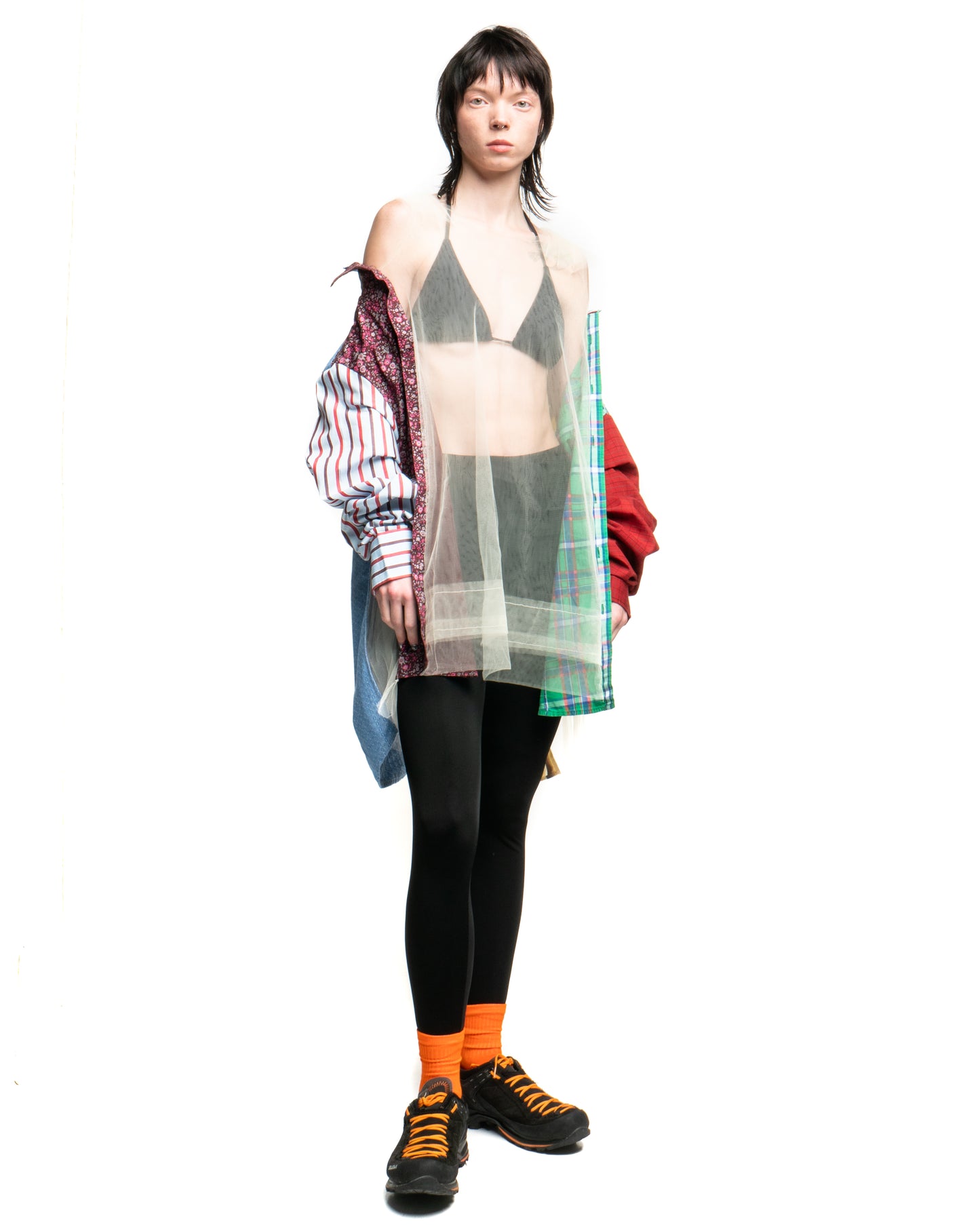 Tulle Shirt with Ties