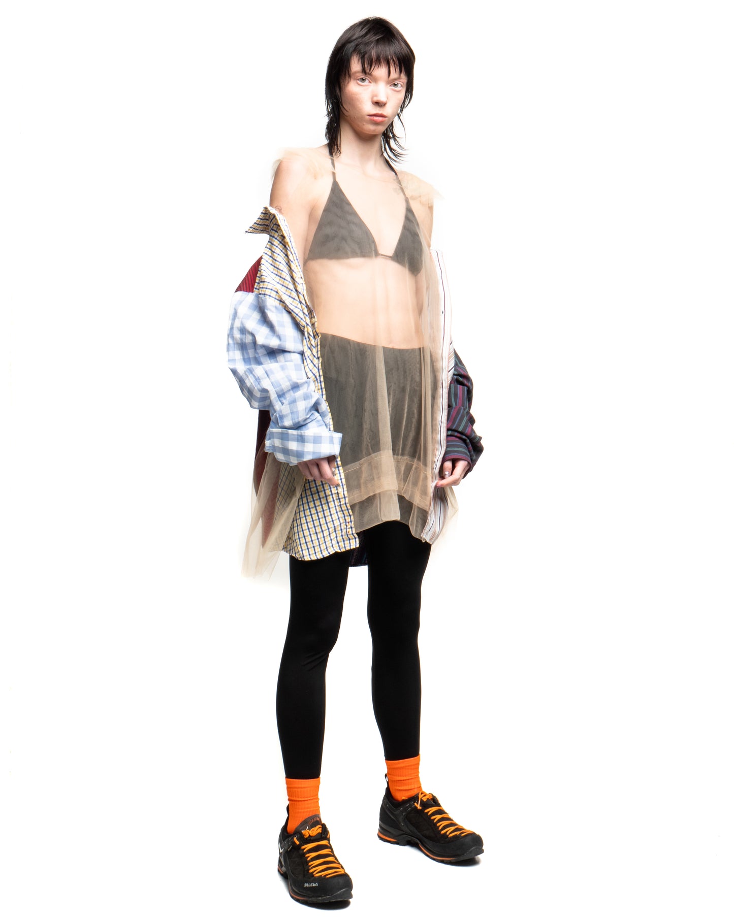 Tulle Shirt with Ties