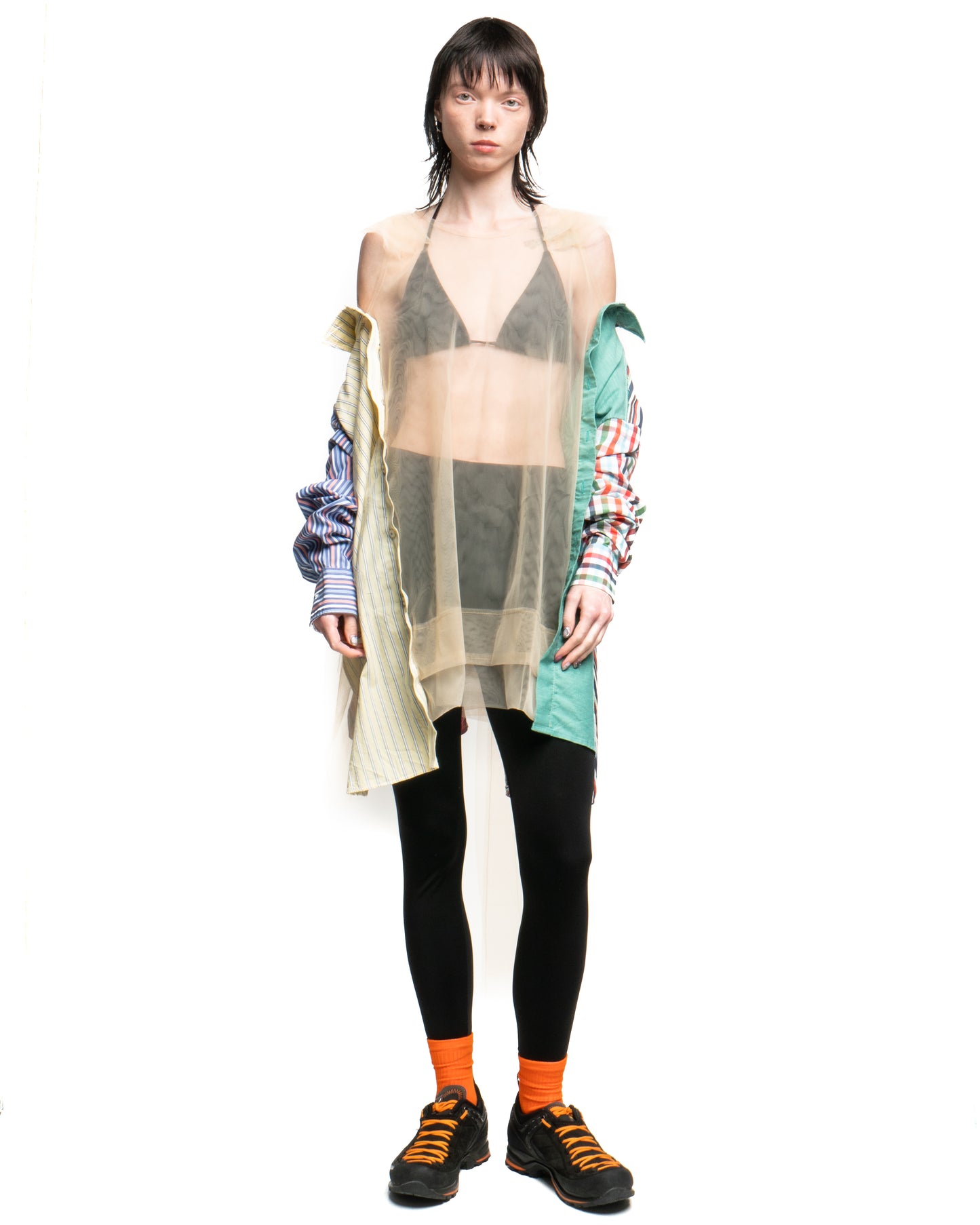 Tulle Shirt with Ties