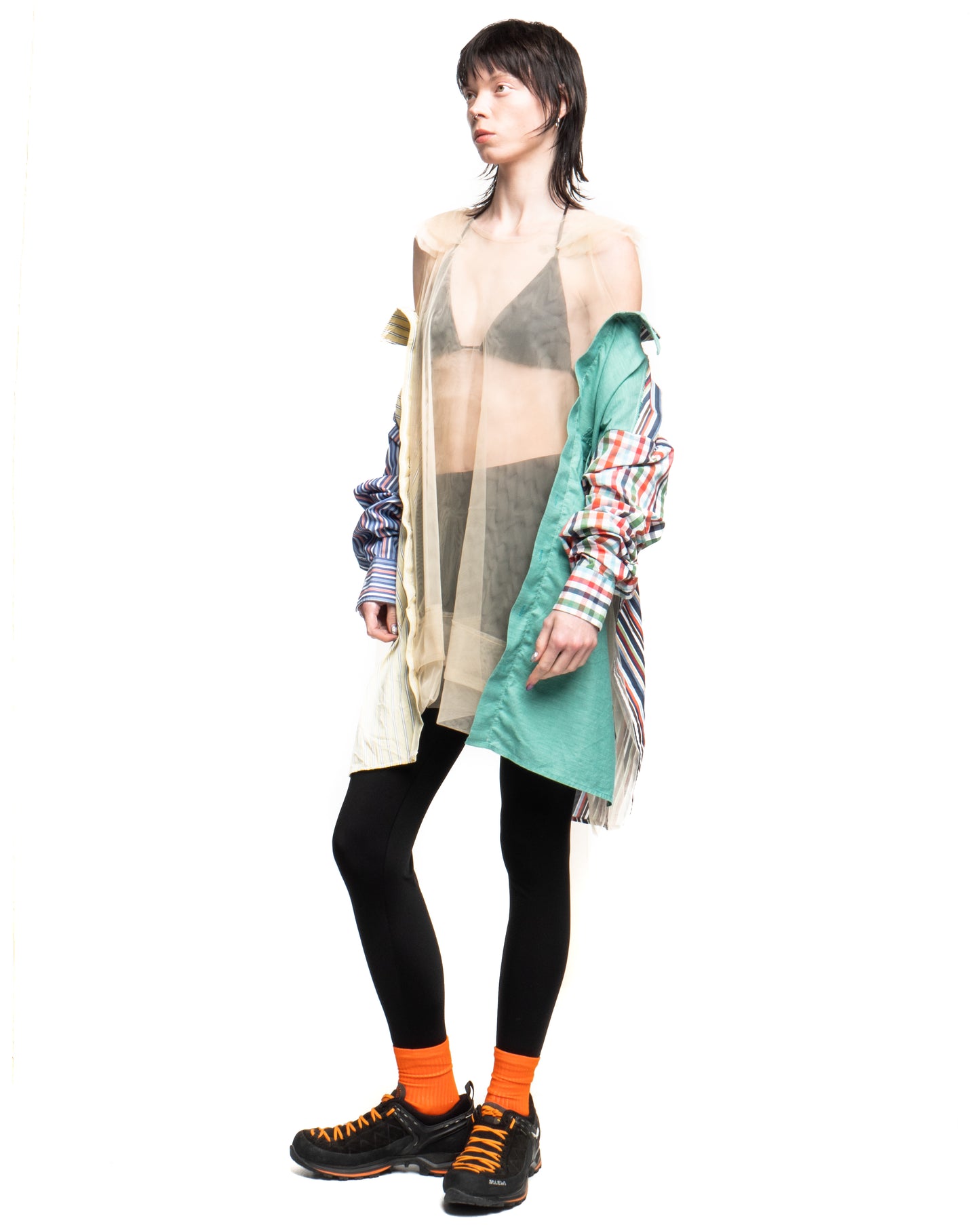 Tulle Shirt with Ties