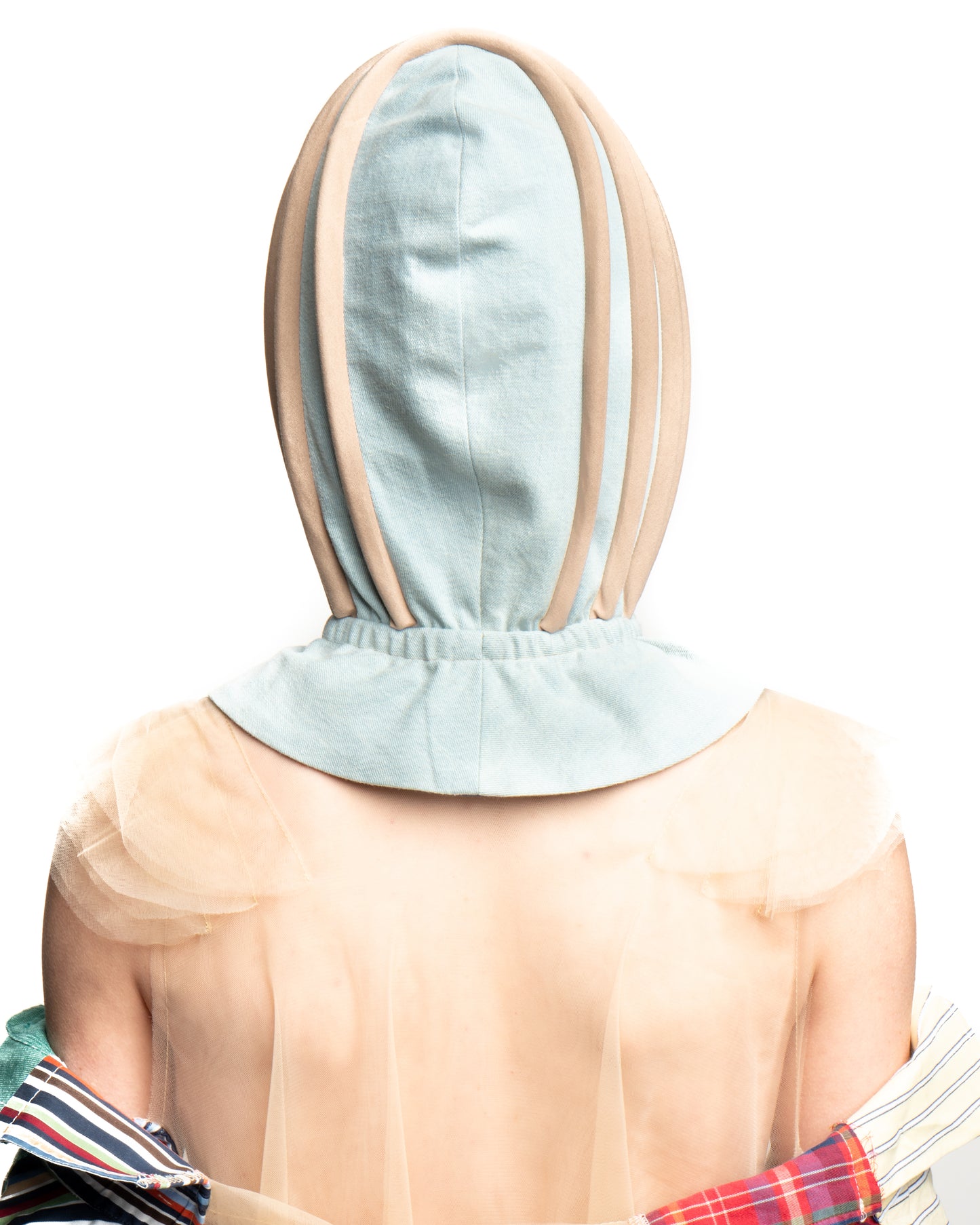 Upcycled bonnet-style hood