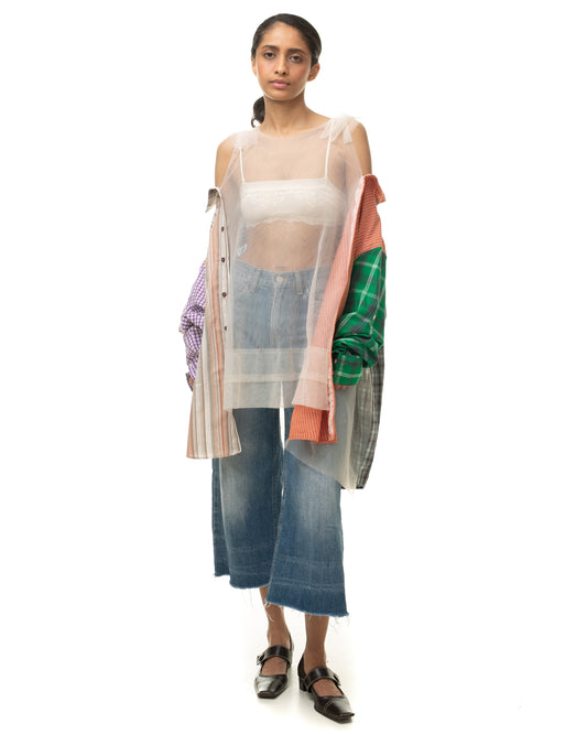 Tulle Shirt with Ties