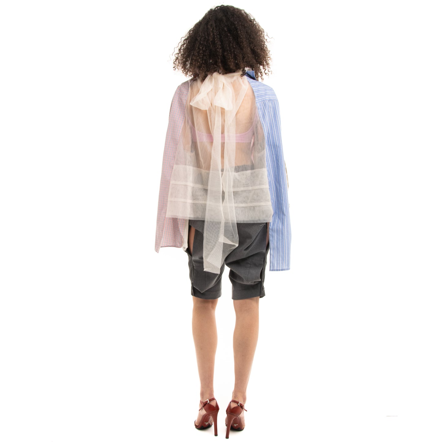 Tulle Shirt with Ties