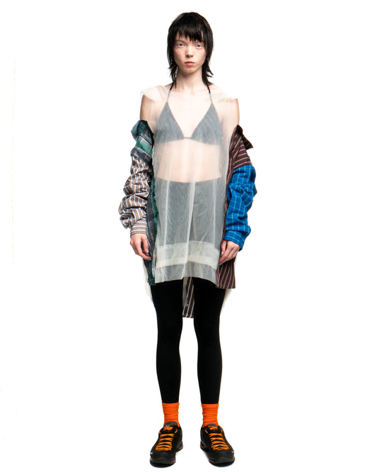 Tulle Shirt with Ties