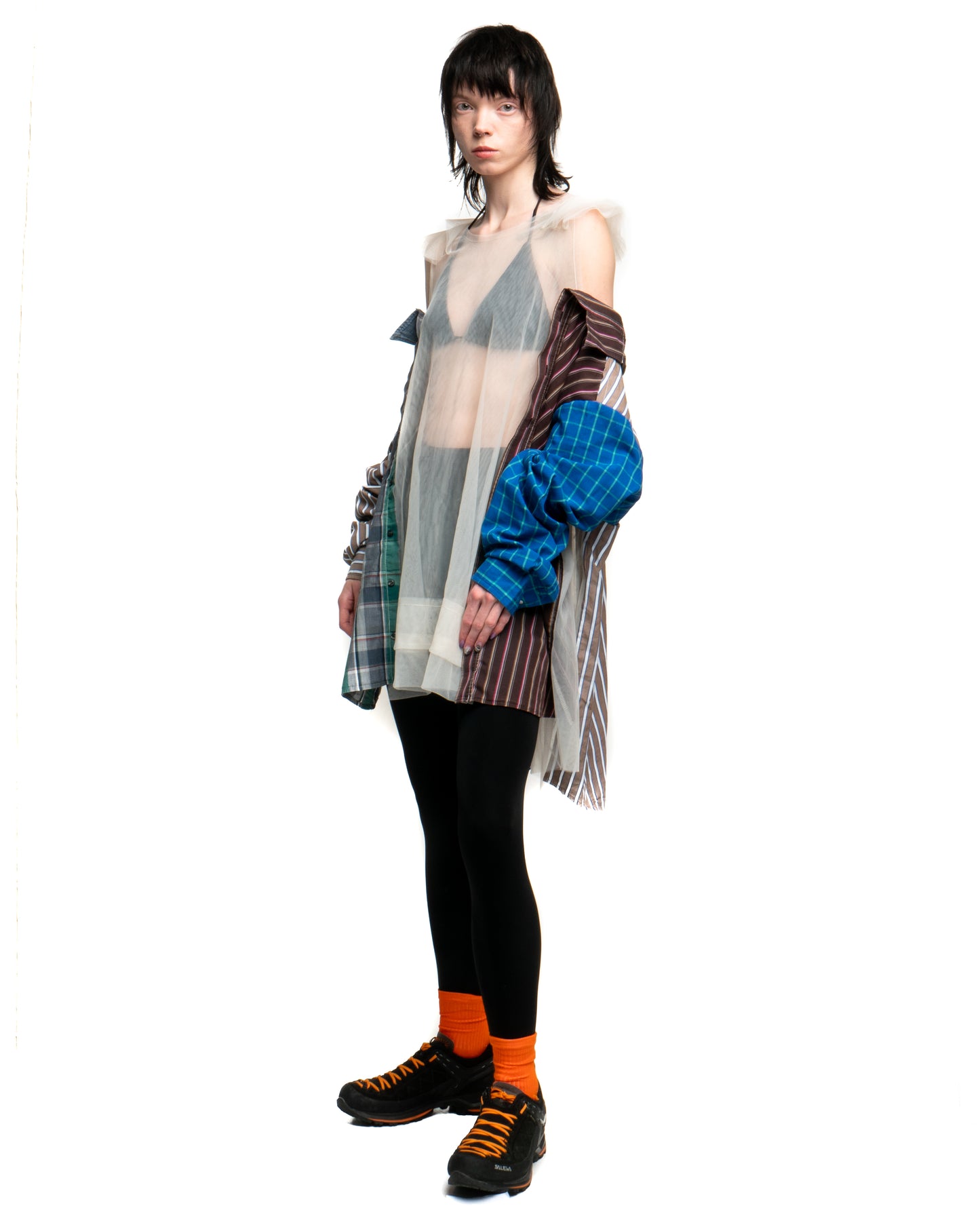 Tulle Shirt with Ties