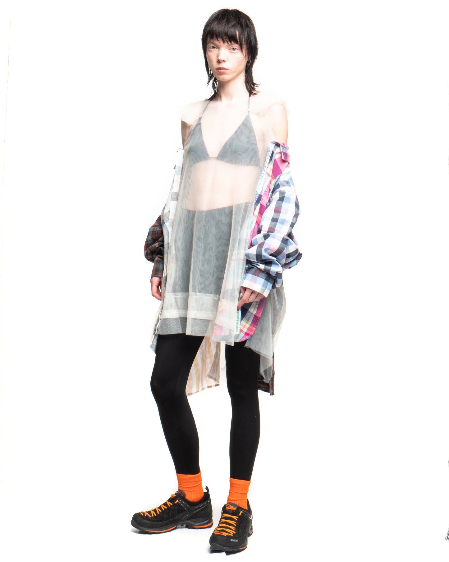 Tulle Shirt with Ties