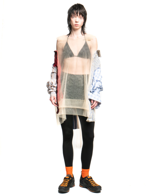 Tulle Shirt with Ties