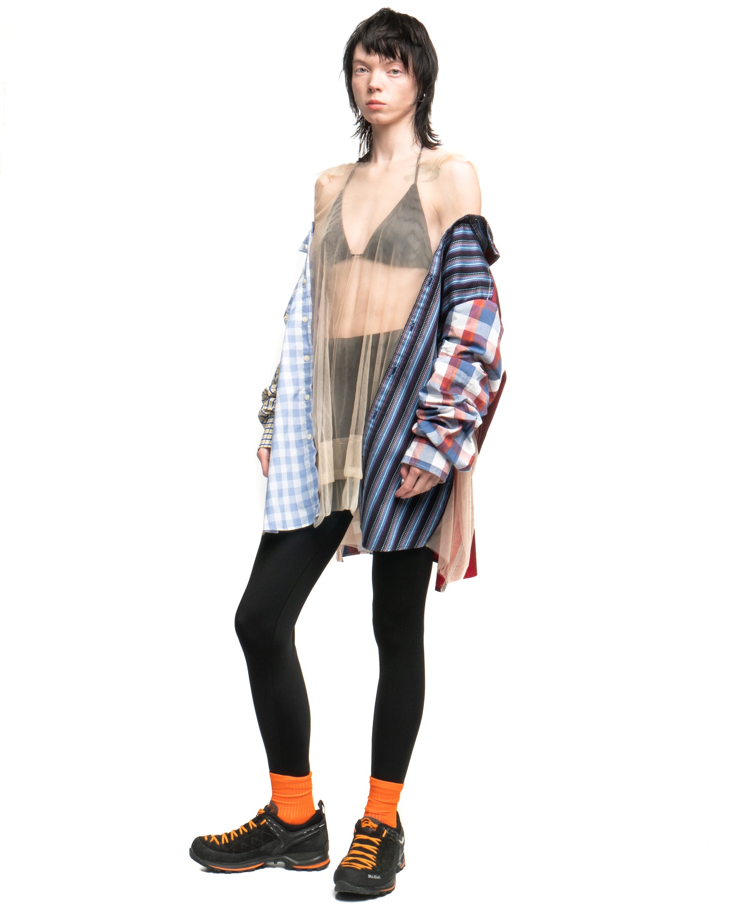 Tulle Shirt with Ties