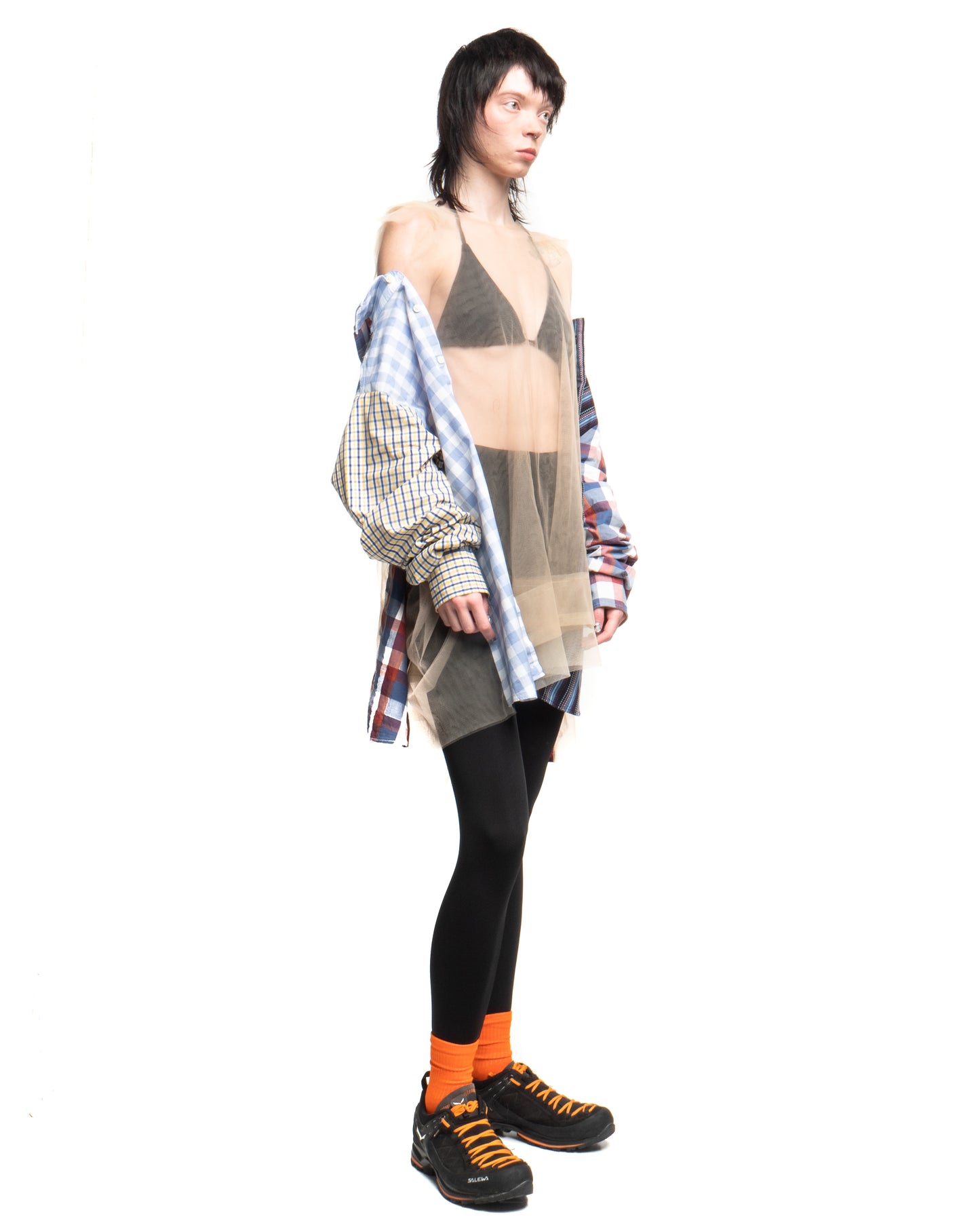 Tulle Shirt with Ties