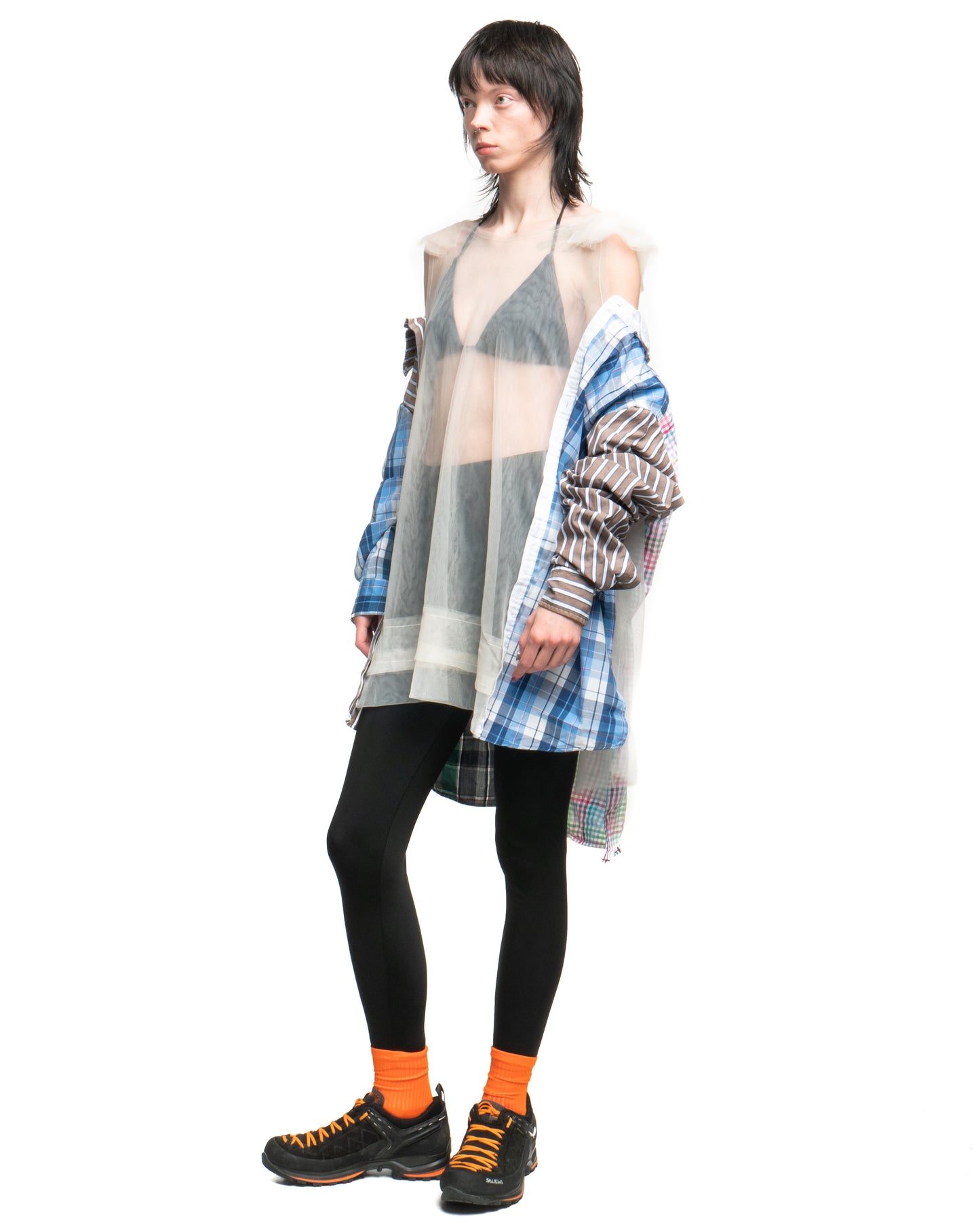 Tulle Shirt with Ties