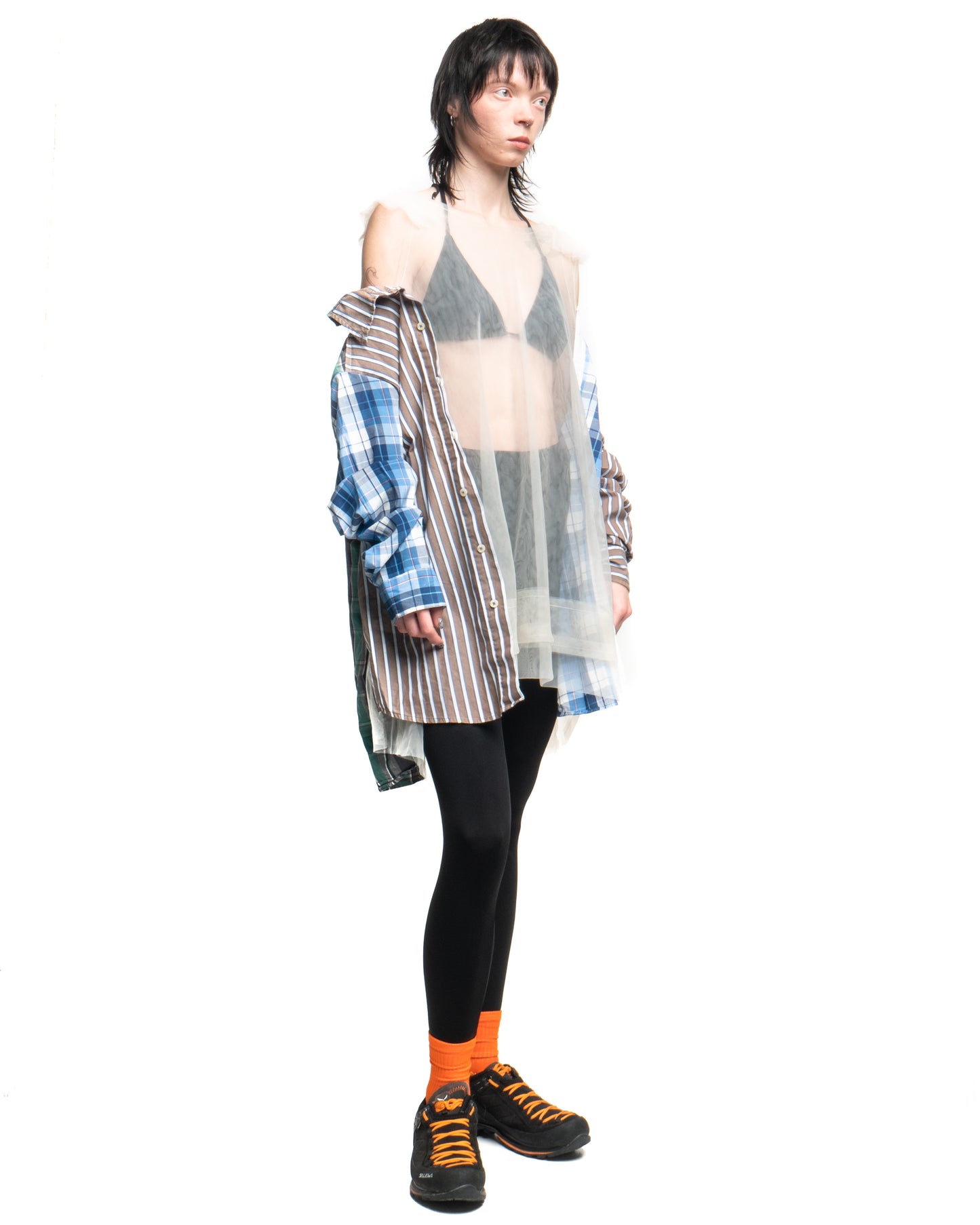 Tulle Shirt with Ties