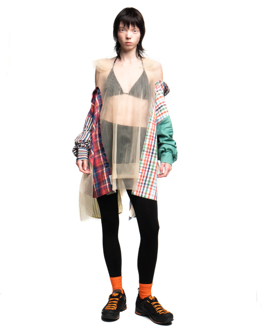 Tulle Shirt with Ties