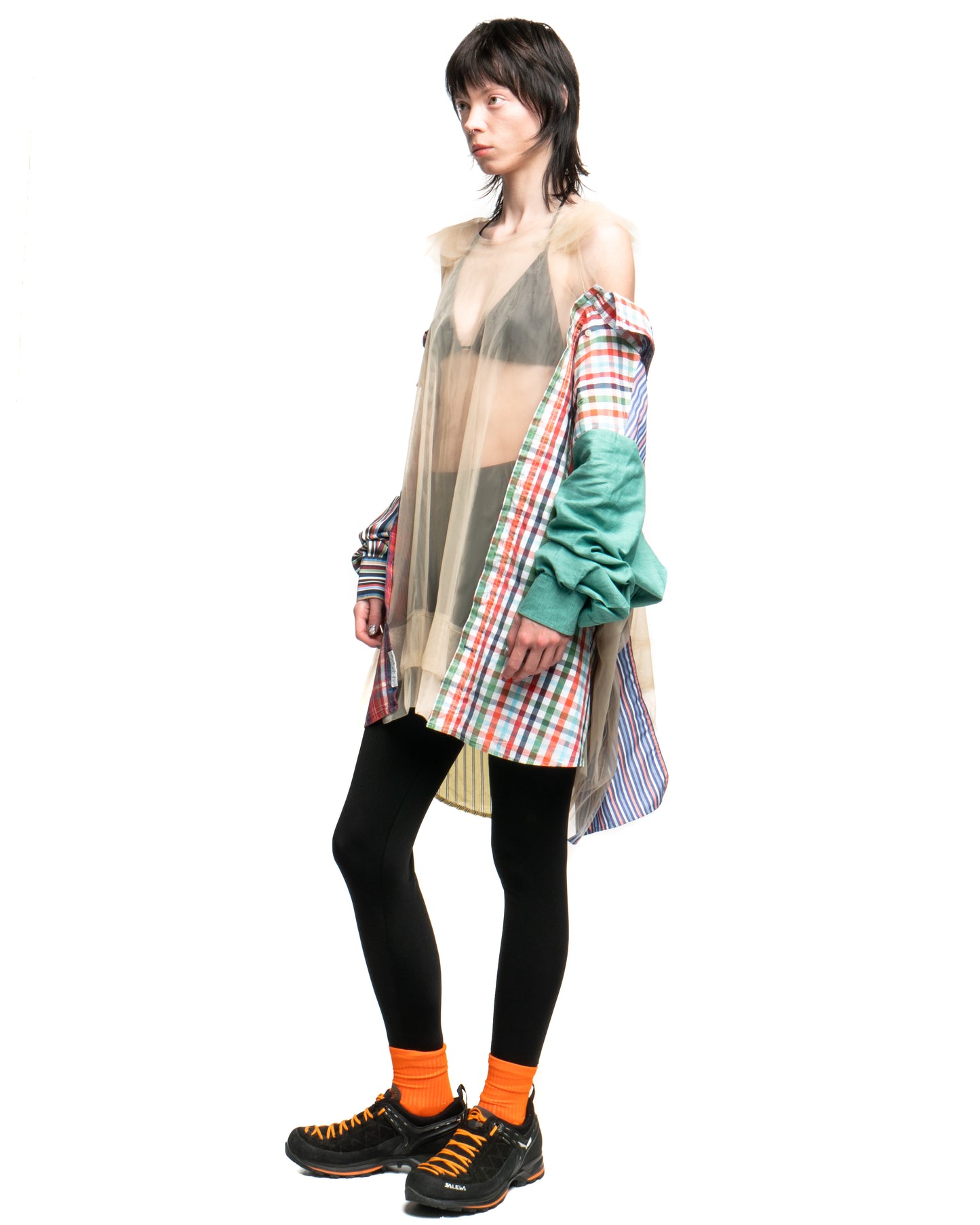 Tulle Shirt with Ties