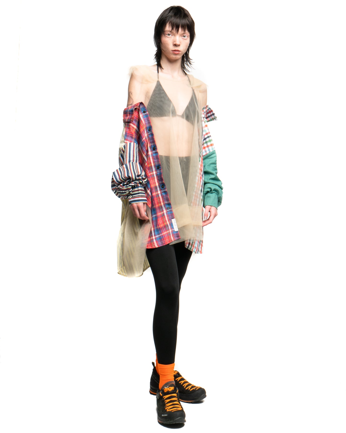 Tulle Shirt with Ties