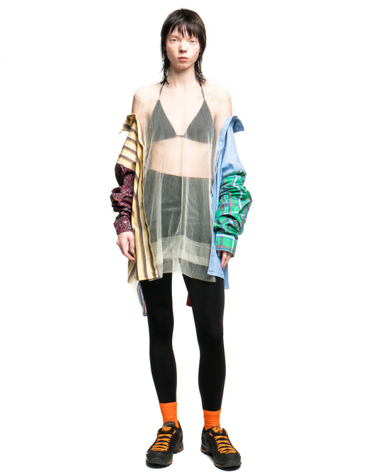 Tulle Shirt with Ties