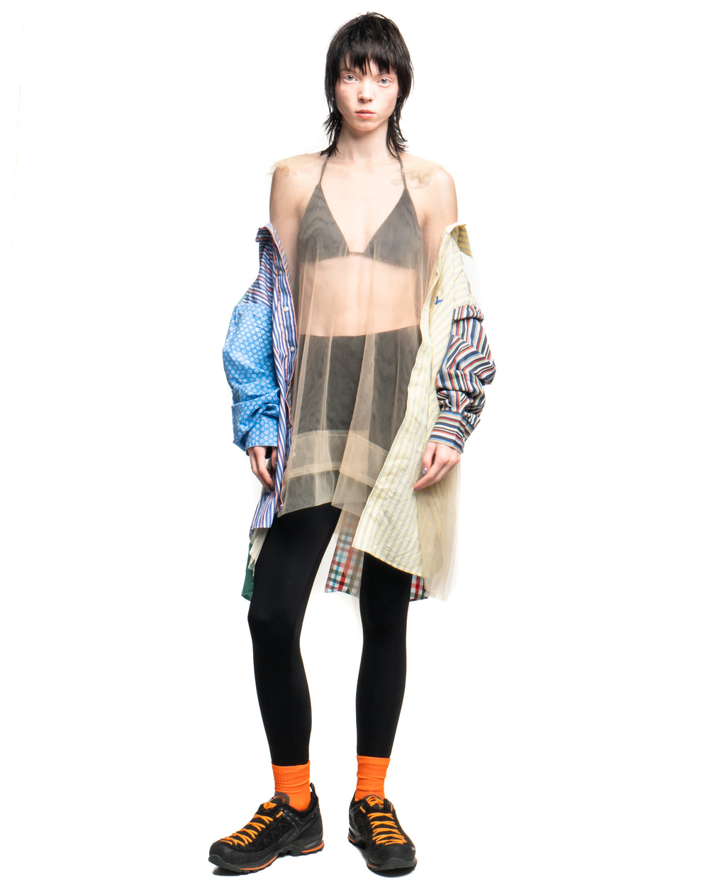 Tulle Shirt with Ties