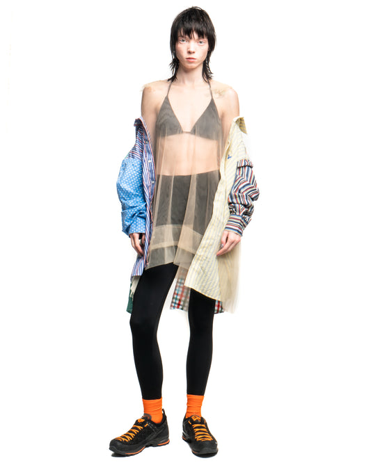 Tulle Shirt with Ties