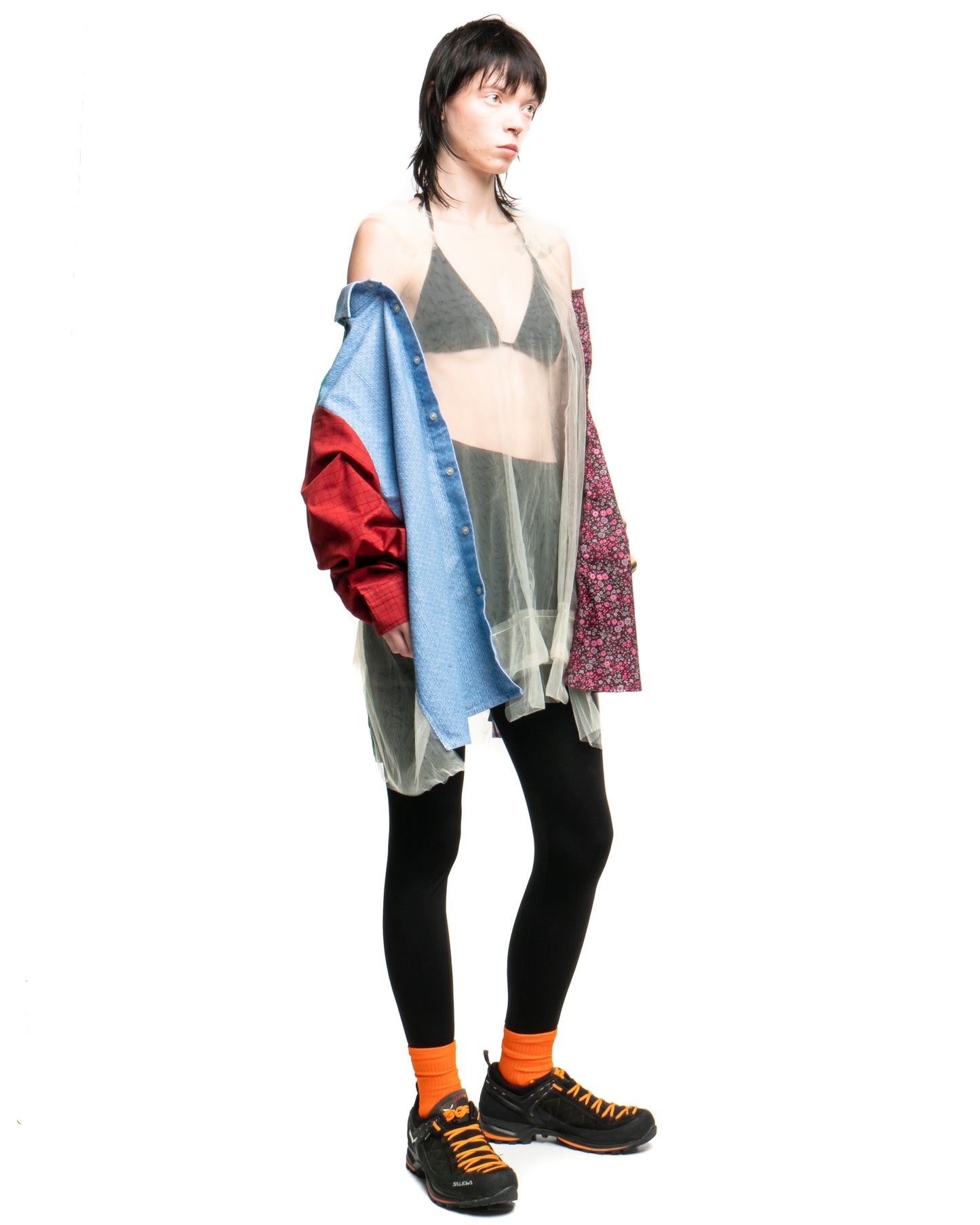 Tulle Shirt with Ties