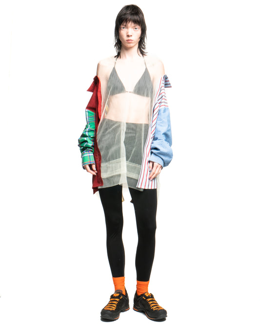 Tulle Shirt with Ties