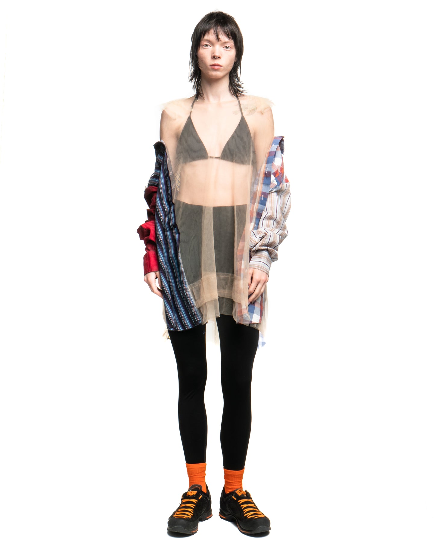 Tulle Shirt with Ties