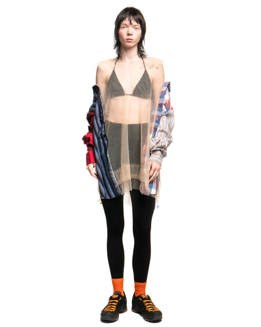 Tulle Shirt with Ties